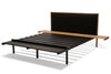 Inheritance Bed - Black Wool, Antique Brass, Oak & Ebonized Oak