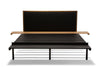 Inheritance Bed - Black Wool, Antique Brass, Oak & Ebonized Oak