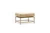 Inheritance Small Ottoman - Sand Nubuck & Antique Brass