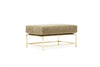 Inheritance Small Ottoman - Military Canvas & Polished Brass