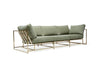 Inheritance Sofa - Olive Canvas & Tarnished Brass