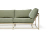 Inheritance Sofa - Olive Canvas & Tarnished Brass