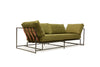 Inheritance Two Seat Sofa - Olive Twill Canvas & Blackened Steel