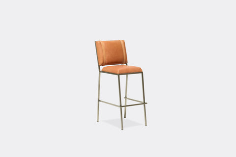 Inheritance Barstool - Veg Tan Leather & Antique Nickel