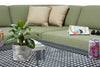 Outdoor Sectional - Sunbrella Leaf & Charcoal Powder Coat