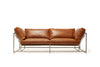 Inheritance Two Seat Sofa - Waxed Cognac Leather & Antique Nickel