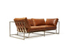 Inheritance Two Seat Sofa - Waxed Cognac Leather & Antique Nickel