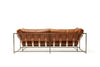 Inheritance Two Seat Sofa - Waxed Cognac Leather & Antique Nickel