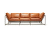 Inheritance Sofa - Smooth Tan Leather & Blackened Steel