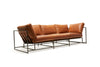 Inheritance Sofa - Smooth Tan Leather & Blackened Steel