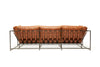 Inheritance Sofa - Smooth Tan Leather & Blackened Steel