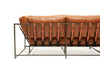 Inheritance Sofa - Smooth Tan Leather & Blackened Steel