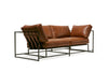 Inheritance Two Seat Sofa - Waxed Cognac & Blackened Steel