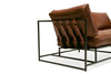 Inheritance Two Seat Sofa - Waxed Cognac & Blackened Steel