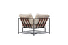 Inheritance Corner Chair - Dove Grey Leather & Blackened Steel