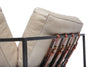 Inheritance Corner Chair - Dove Grey Leather & Blackened Steel