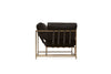 Inheritance Corner Chair - Black Wool & Antique Brass