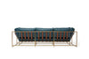 Inheritance Sofa - Cracked Teal Leather & Antique Brass