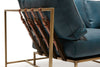 Inheritance Sofa - Cracked Teal Leather & Antique Brass