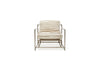 Inheritance Armchair - Ruffled Natural Canvas & Antique Nickel