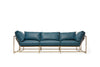 Inheritance Sofa - Cracked Teal Leather & Antique Brass