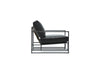 Inheritance Armchair - Obsidian Leather & Blackened Steel