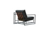 Inheritance Armchair - Obsidian Leather & Blackened Steel