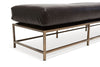 Inheritance XL Bench - Obsidian Leather & Antique Brass