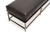 Inheritance XL Bench - Obsidian Leather & Antique Brass