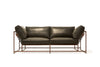 Inheritance Two Seat Sofa - Obsidian Leather & Marbled Rust