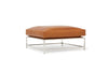 Inheritance Large Ottoman - Smooth Tan Leather & Polished Nickel