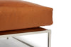 Inheritance Large Ottoman - Smooth Tan Leather & Polished Nickel