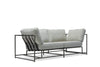 Inheritance Two Seat Sofa - Light Grey Wool & Antique Nickel