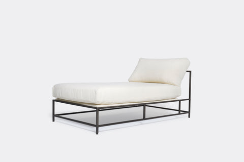 Inheritance Chaise Lounge - Cream Boucle & Blackened Steel