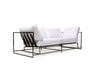 Inheritance Two Seat Sofa - Optic White Canvas & Polished Black Nickel